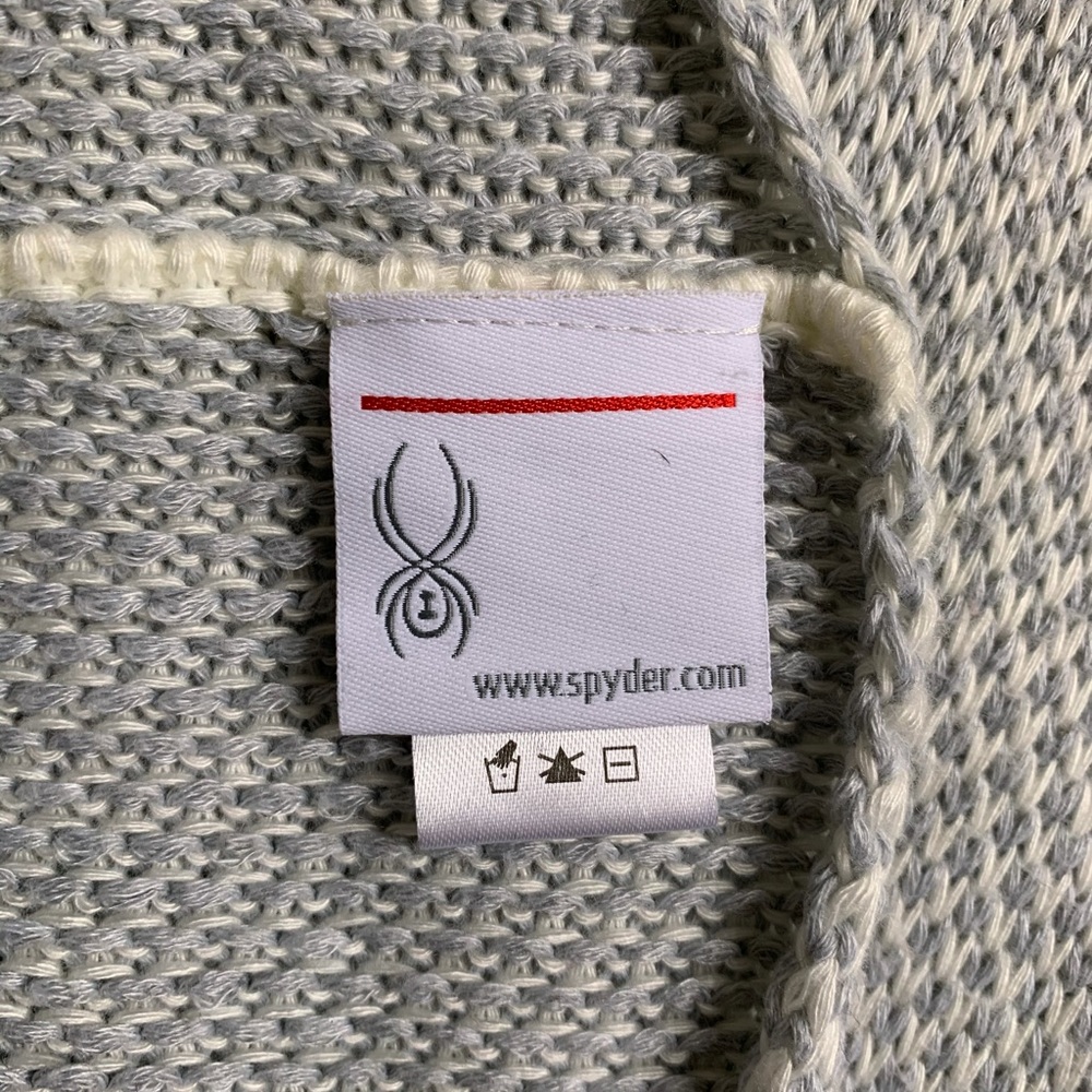 Spyder, grey and white knitted infinity scarf - Picture 6 of 8
